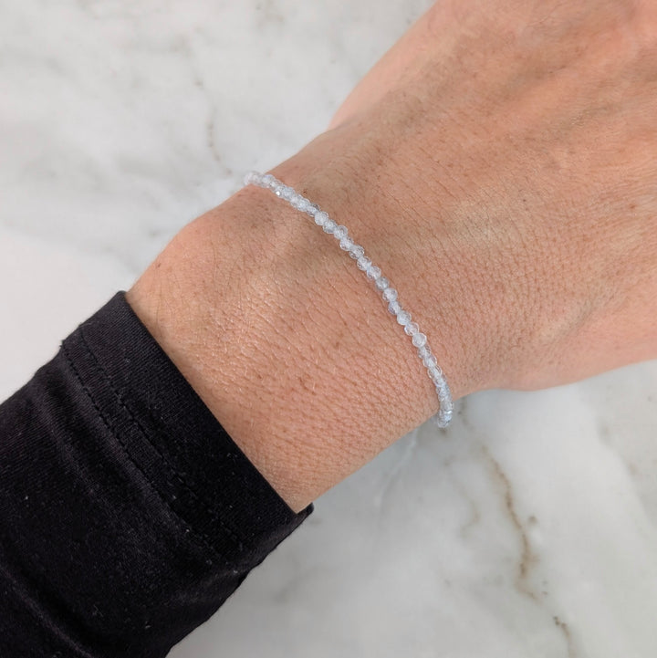 Labradorite Gemstone Bracelet - 2mm Faceted