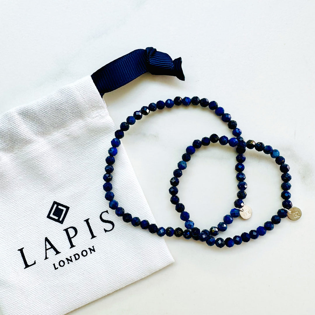 lapis lazuli Mummy and Me gemstone bracelet set