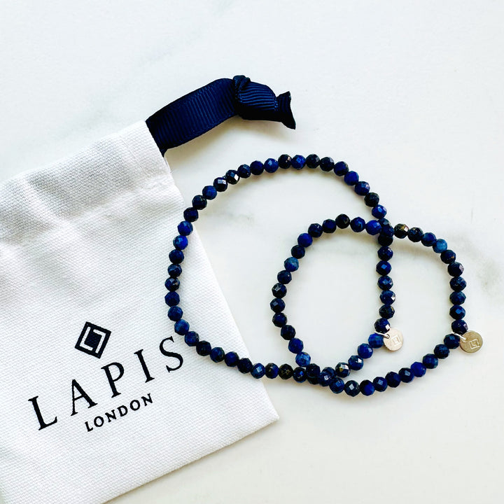 lapis lazuli Mummy and Me gemstone bracelet set