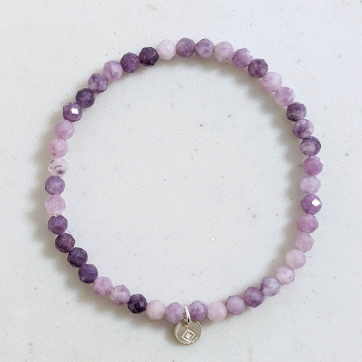 purple lepidolite gemstone bracelet 