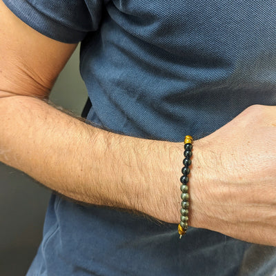 Men's Strength, Confidence and Protection Gemstone Bracelet