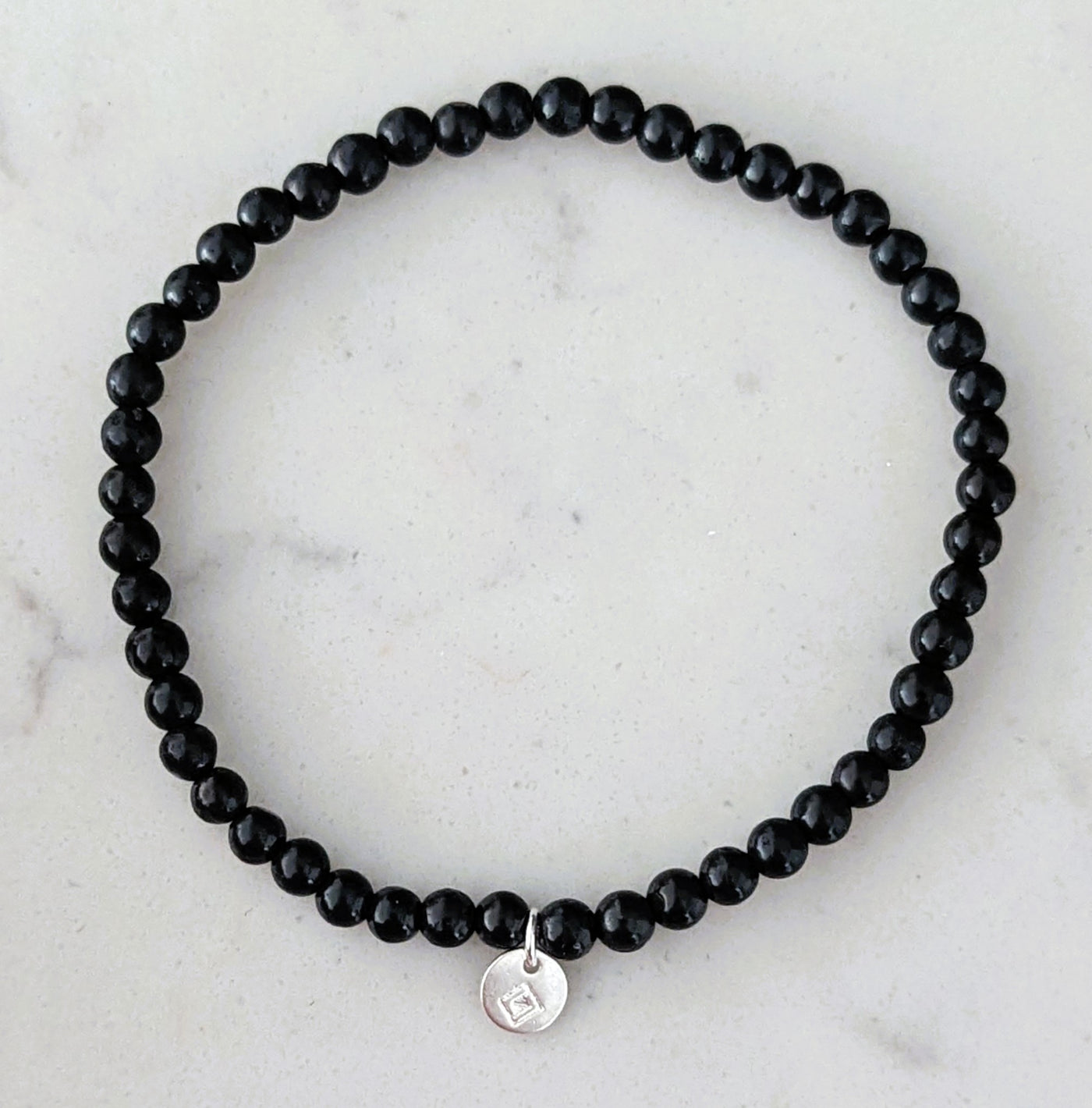 Men's Shungite Gemstone Intention Bracelet - 4mm, Smooth