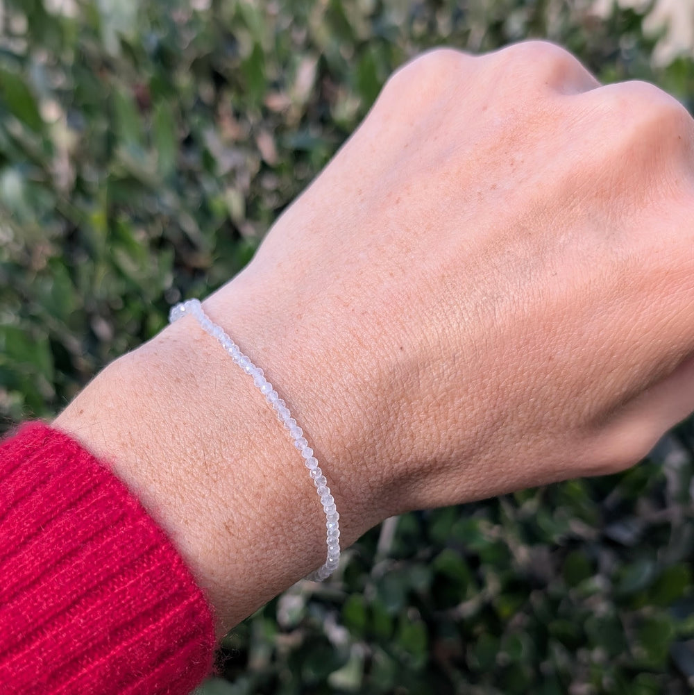 moonstone 2mm faceted bracelet