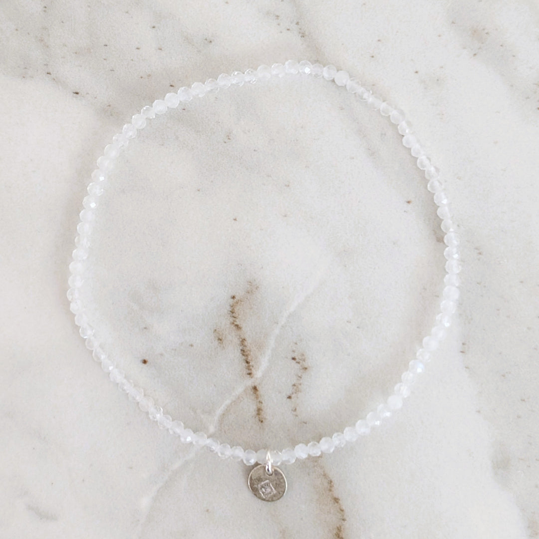 moonstone 2mm faceted bracelet