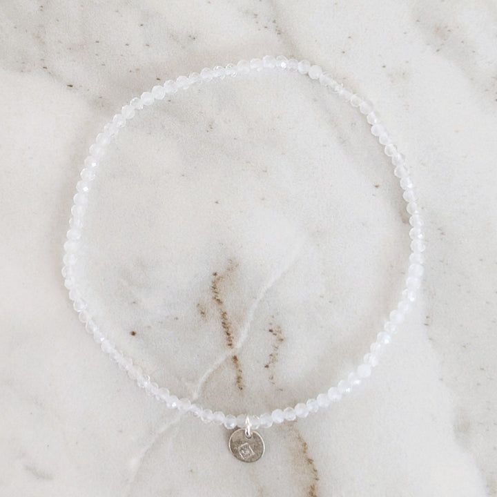 moonstone 2mm faceted bracelet