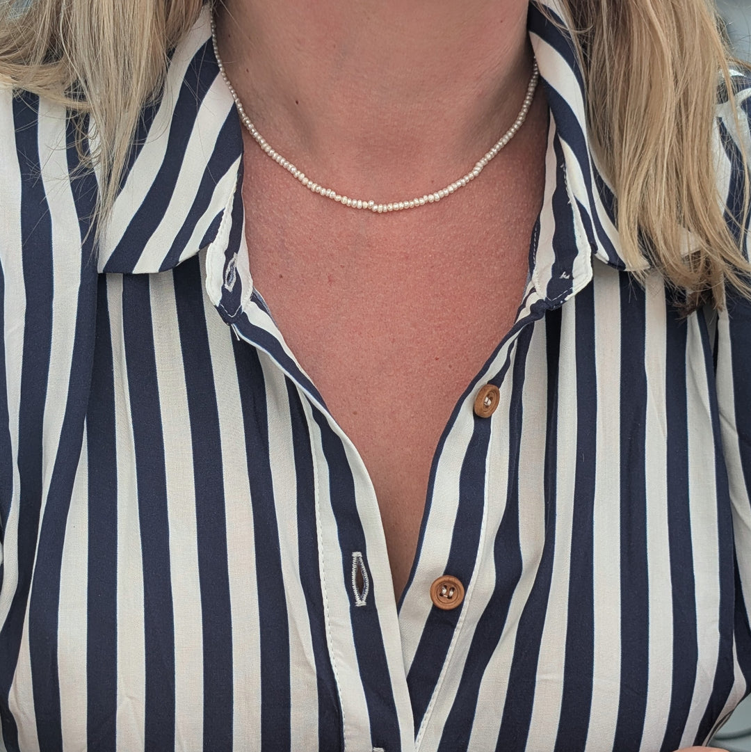 pearl skinny bead necklace