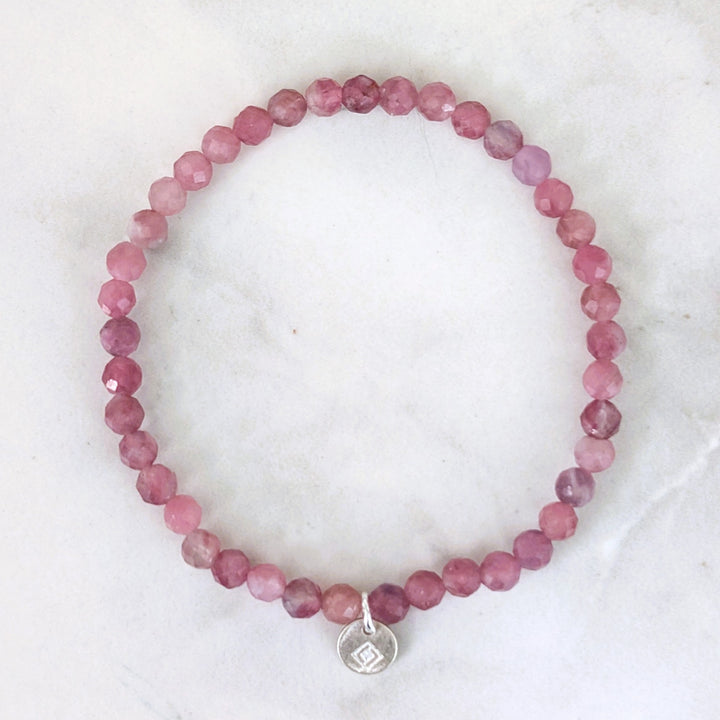 pink tourmaline chidren's gemstone bracelet 