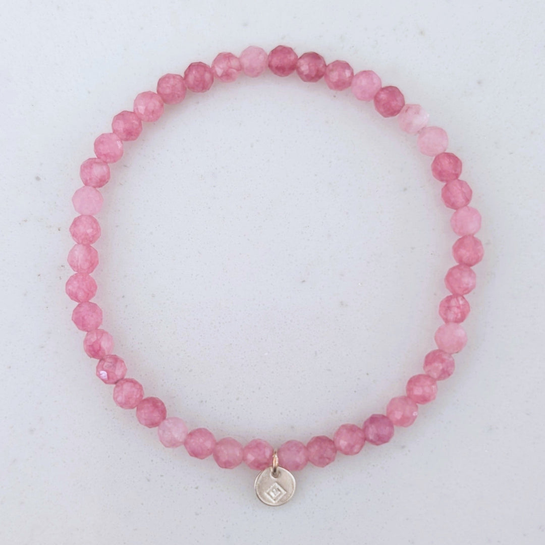 pink tourmaline gemstone bracelet