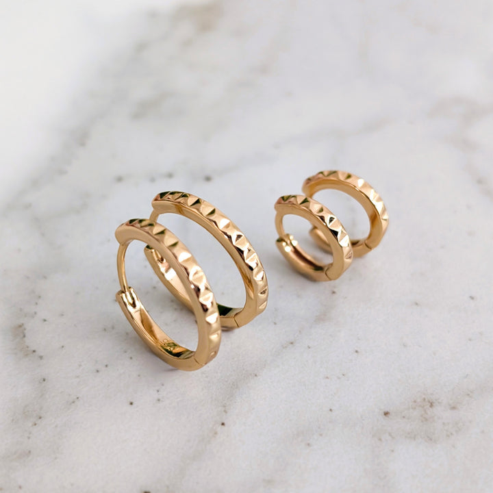 Pyramid Hoop Earrings