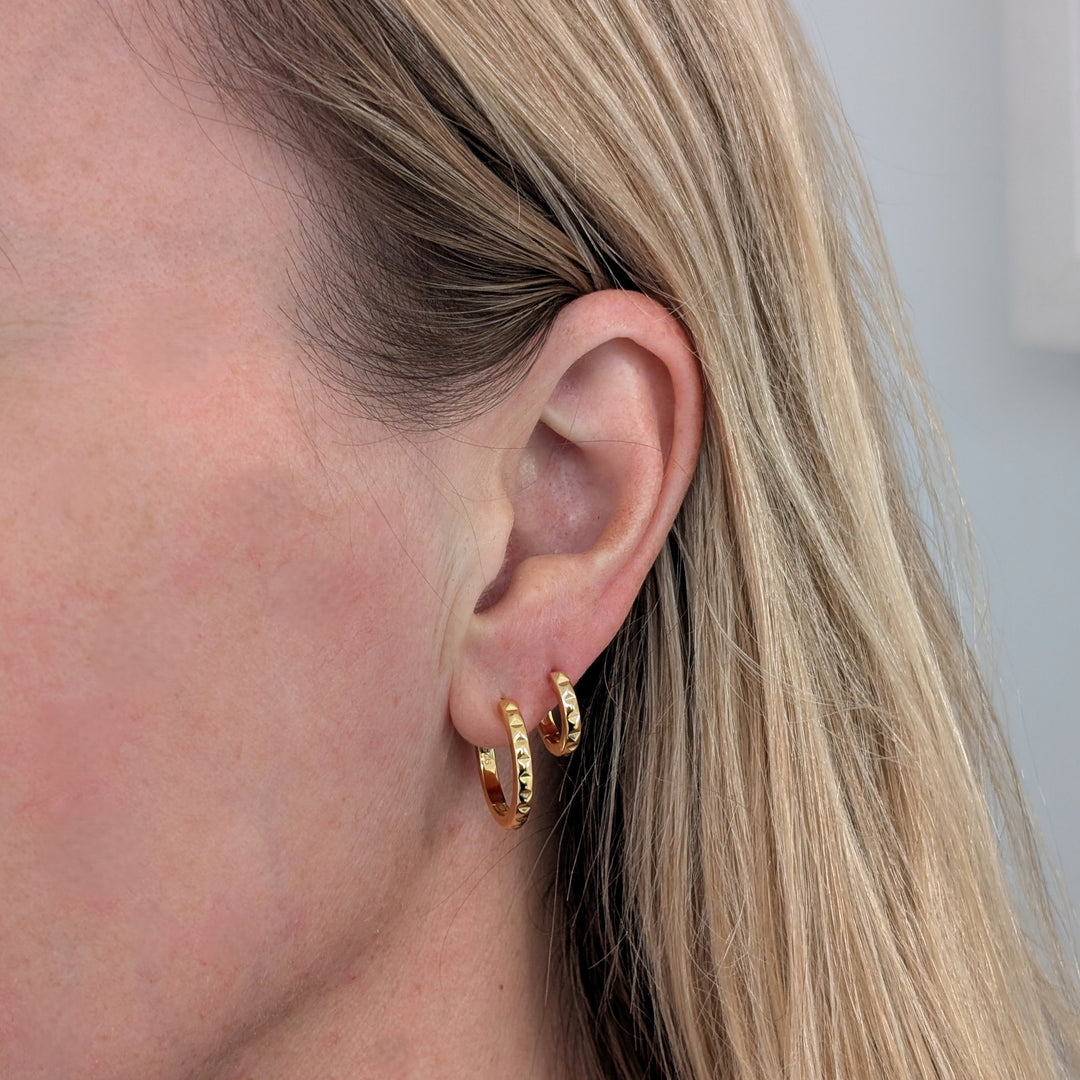 Pyramid Hoop Earrings