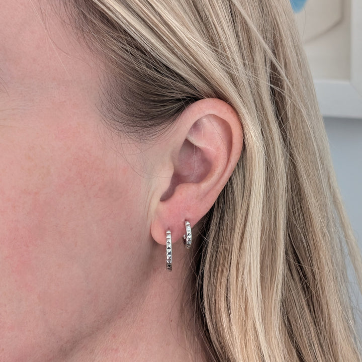 Pyramid Hoop Earrings