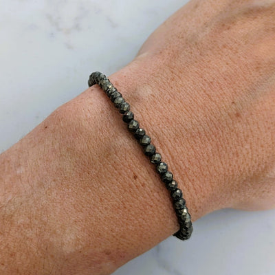 pyrite bead bracelet