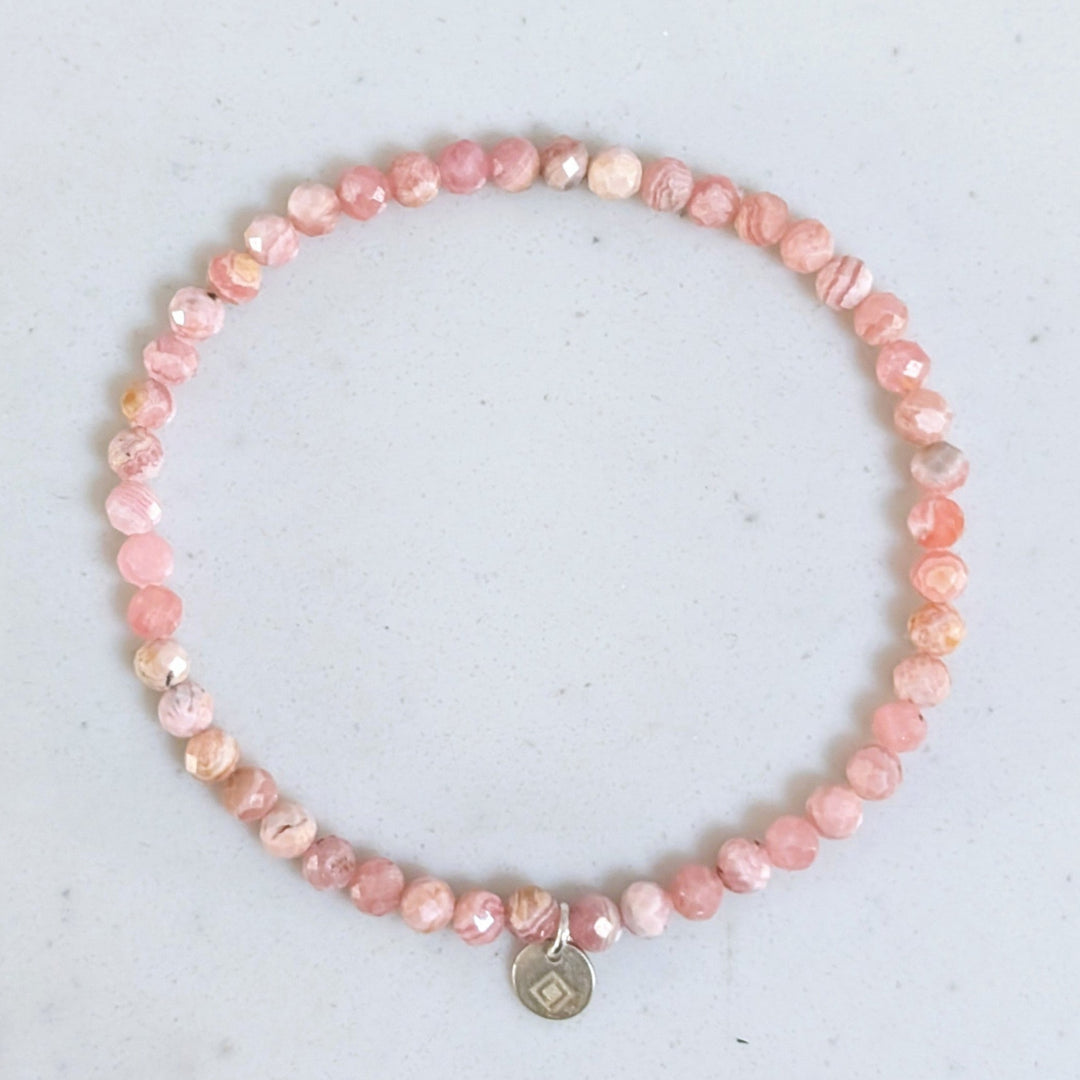 pink rhodochrosite gemstone bracelet