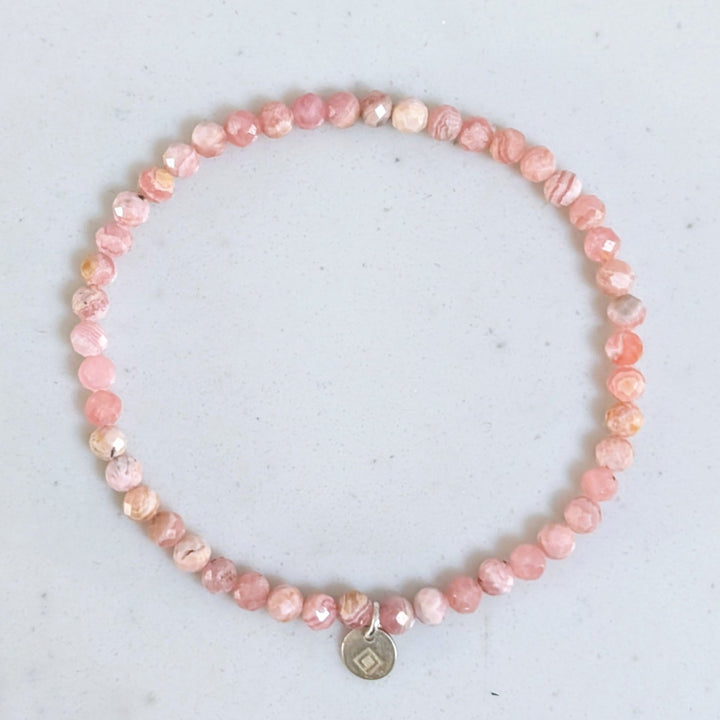 pink rhodochrosite gemstone bracelet