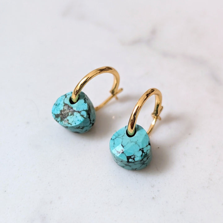 18 carat gold plated sterling silver turquoise December birthstone earrings