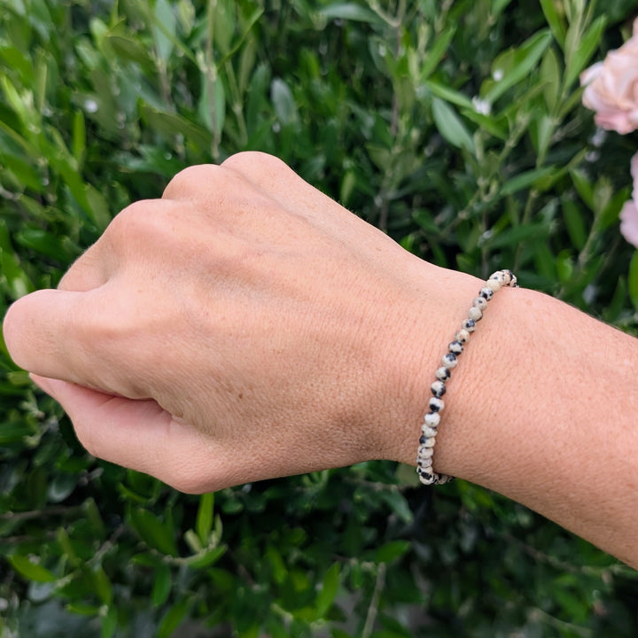 Dalmatian jasper gemstone bracelet 