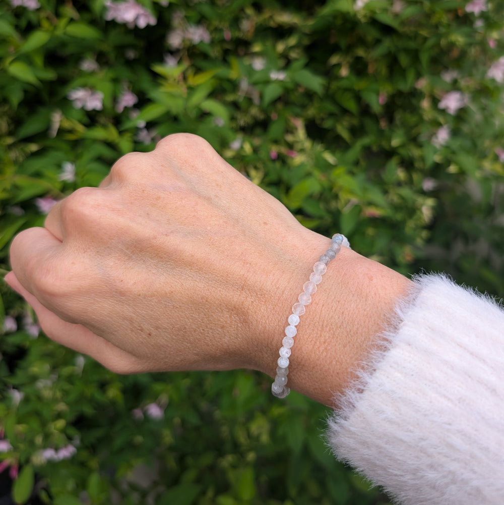 labradorite, moonstone and rose quartz "Celebrate Motherhood" gemstone beaded bracelet 