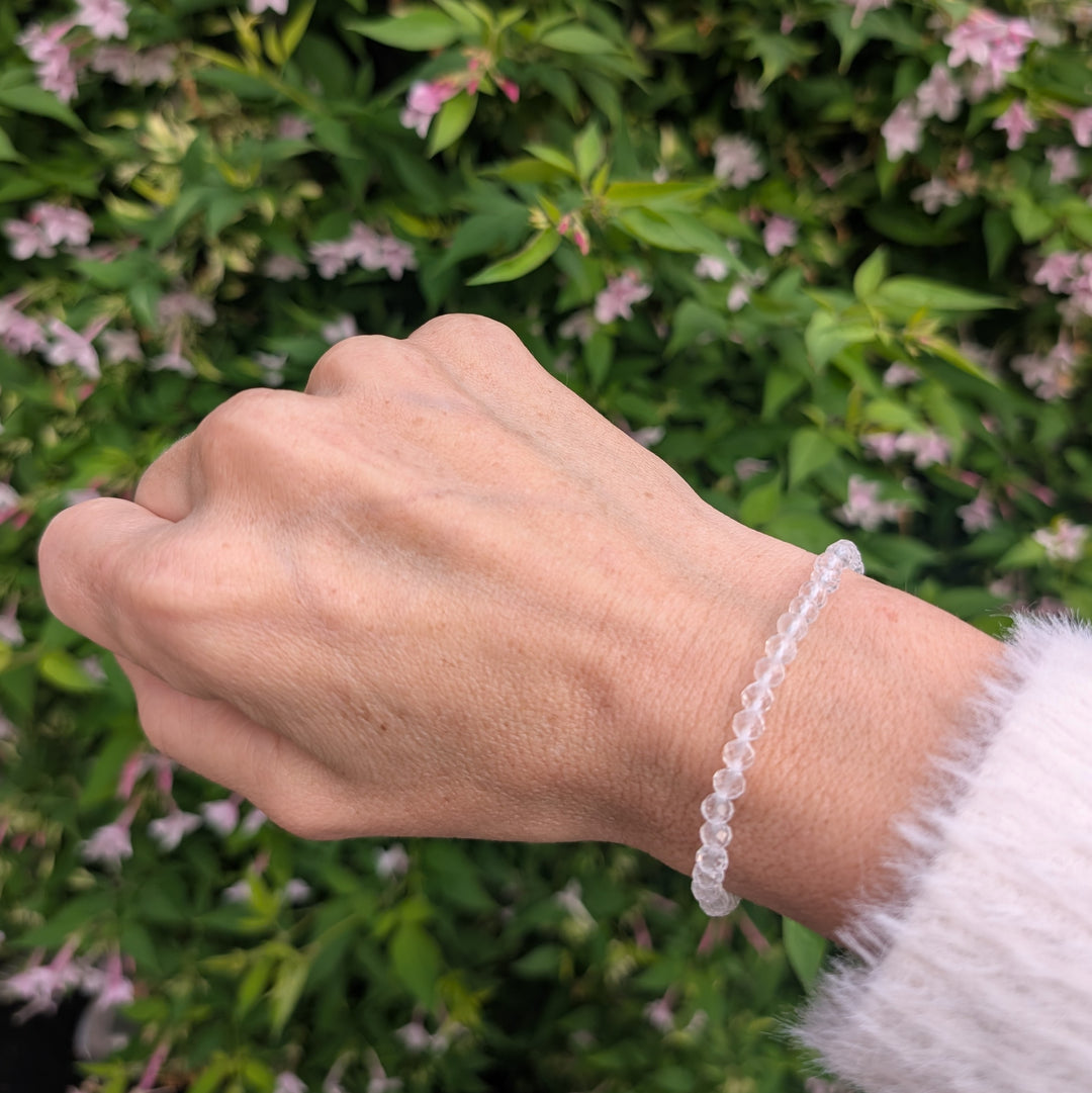 clear quartz gemstone bracelet