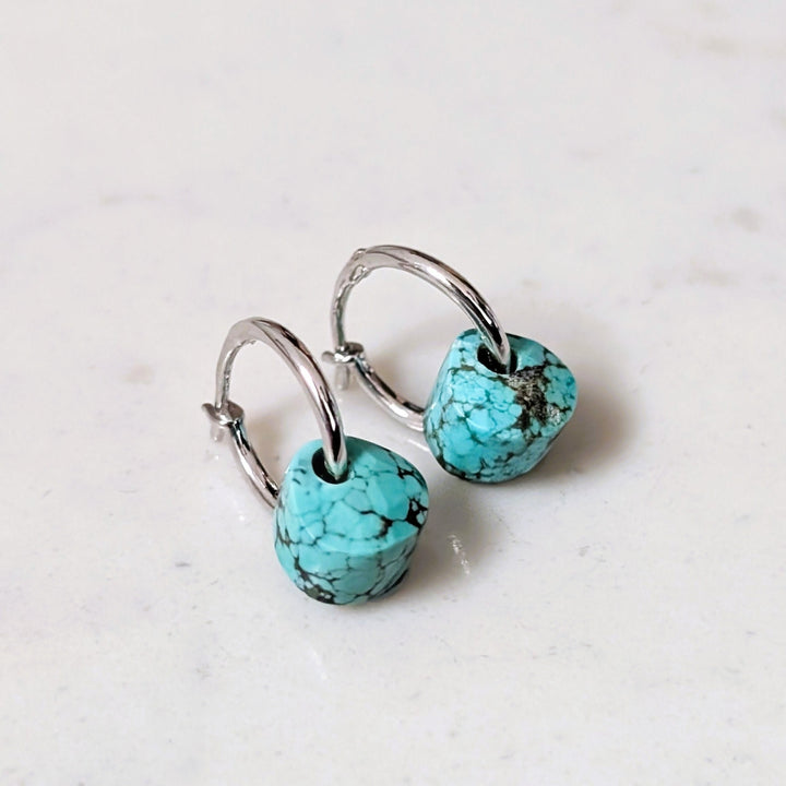 sterling silver turquoise December birthstone earrings
