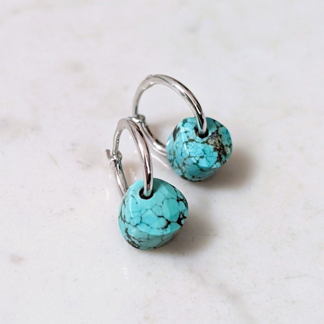 sterling silver turquoise December birthstone earrings