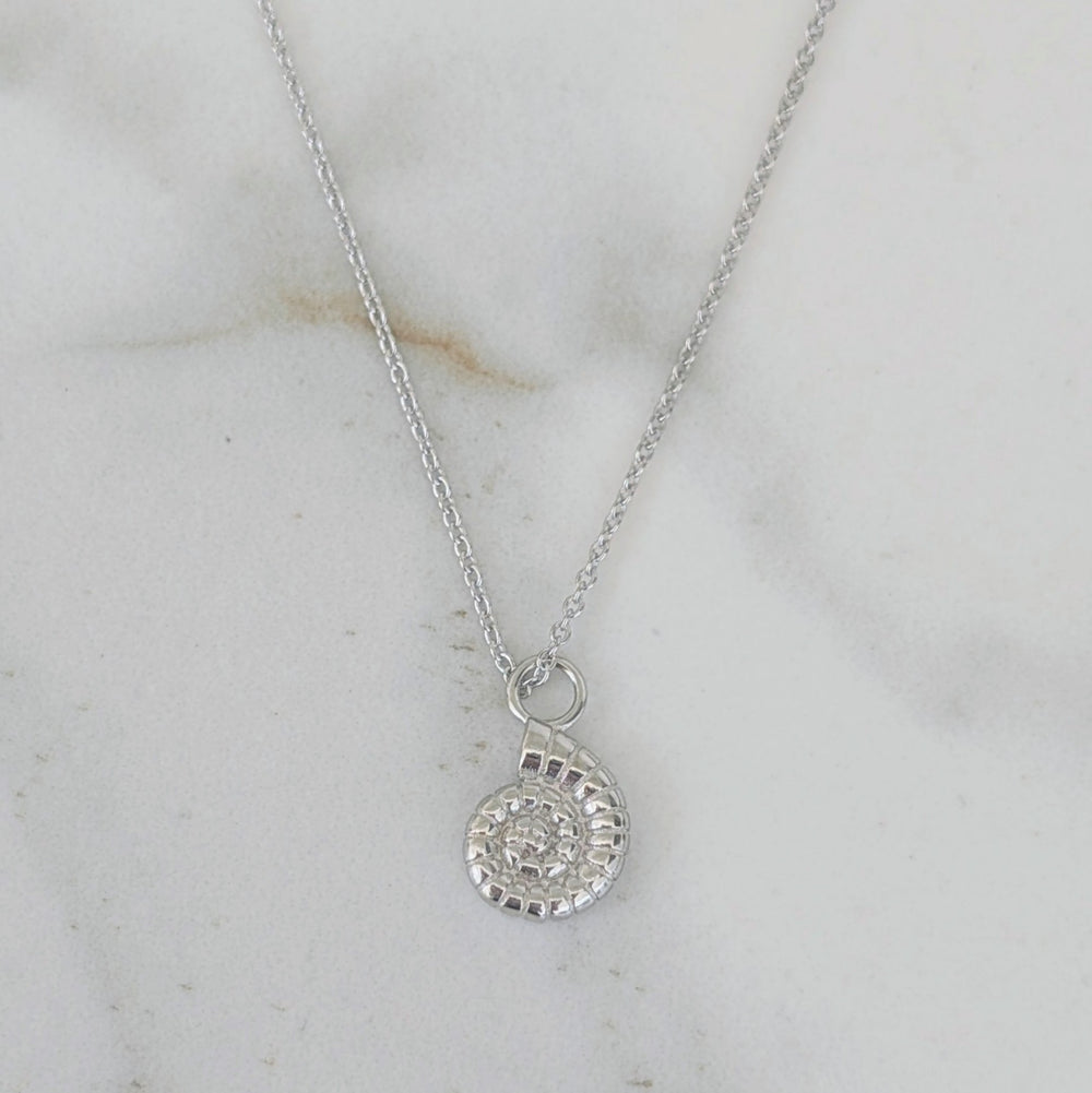 silver ammonite necklace
