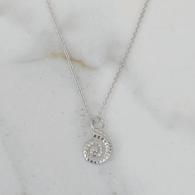 silver ammonite necklace
