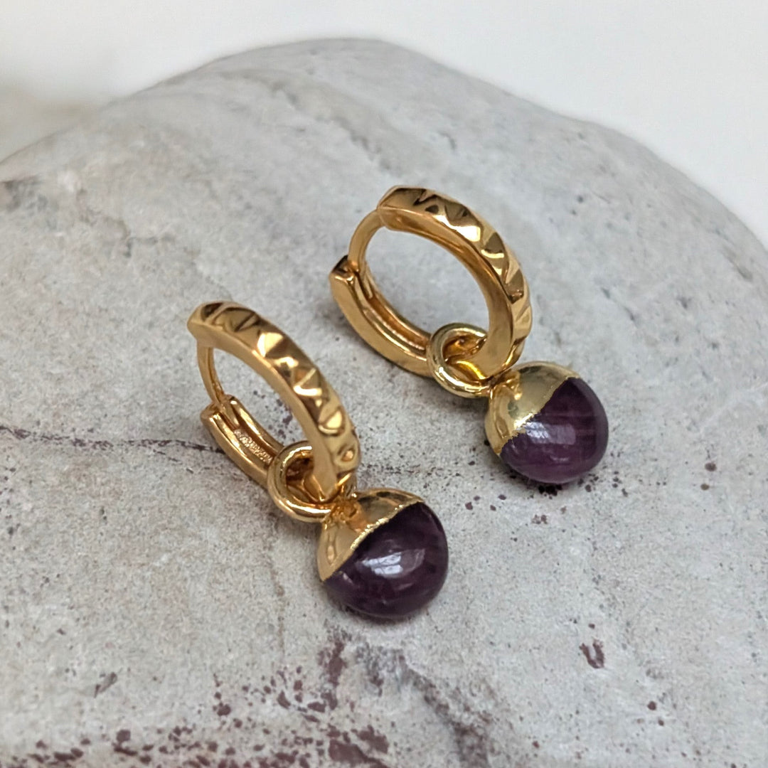 Ruby July birthstone earrings 