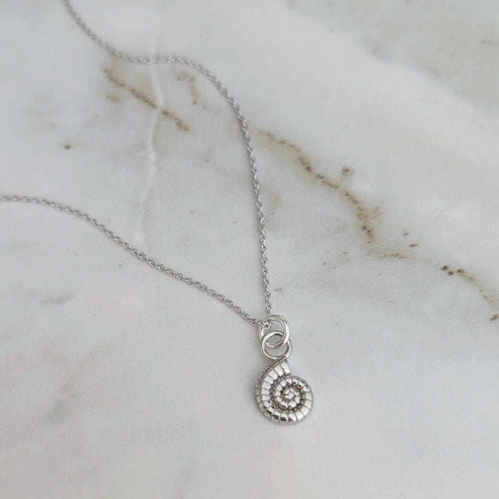 Silver ammonite necklace 