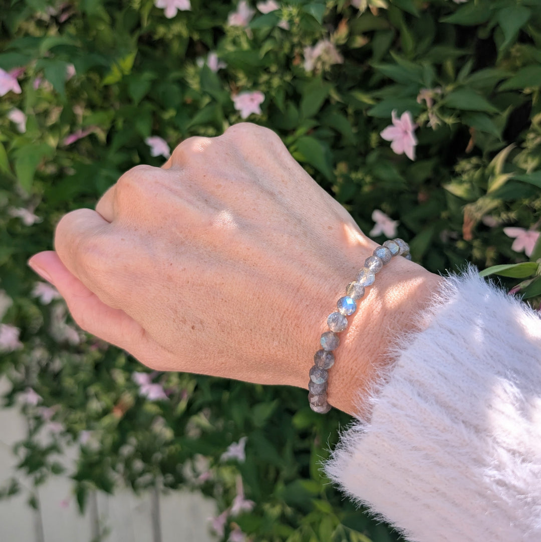 labradorite 6mm bead gemstone bracelet 