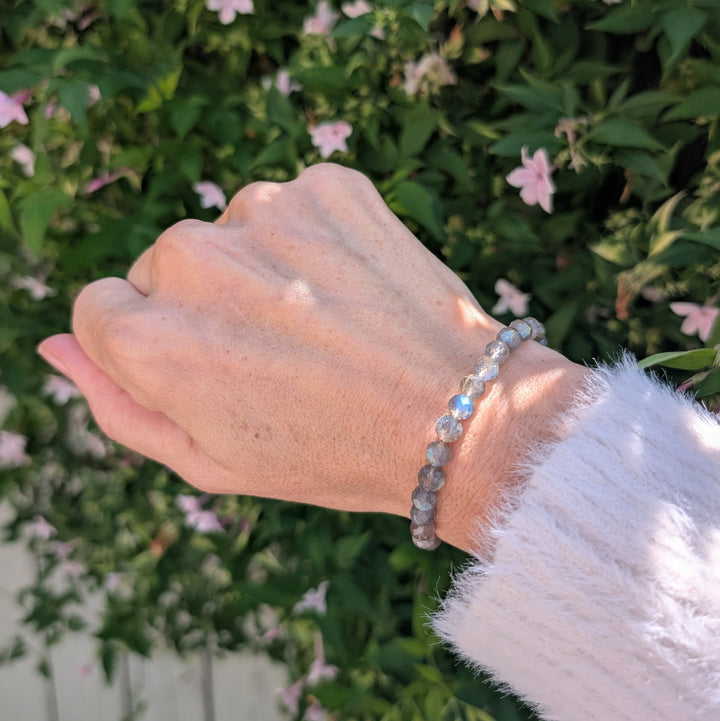 labradorite 6mm bead gemstone bracelet 