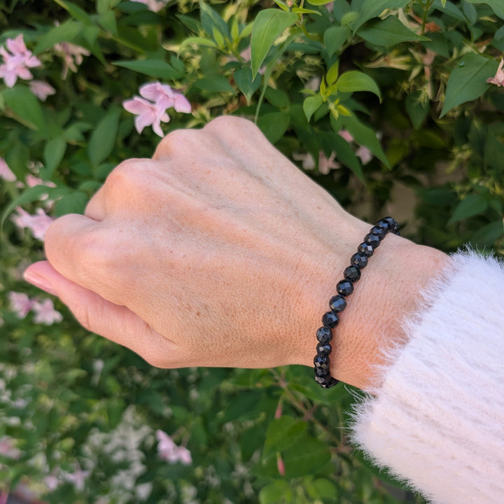 black tourmaline 6mm bead gemstone bracelet 
