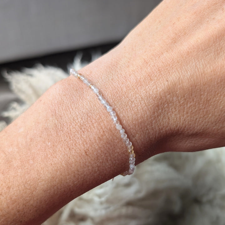 citrine 2mm faceted bead gemstone bracelet 