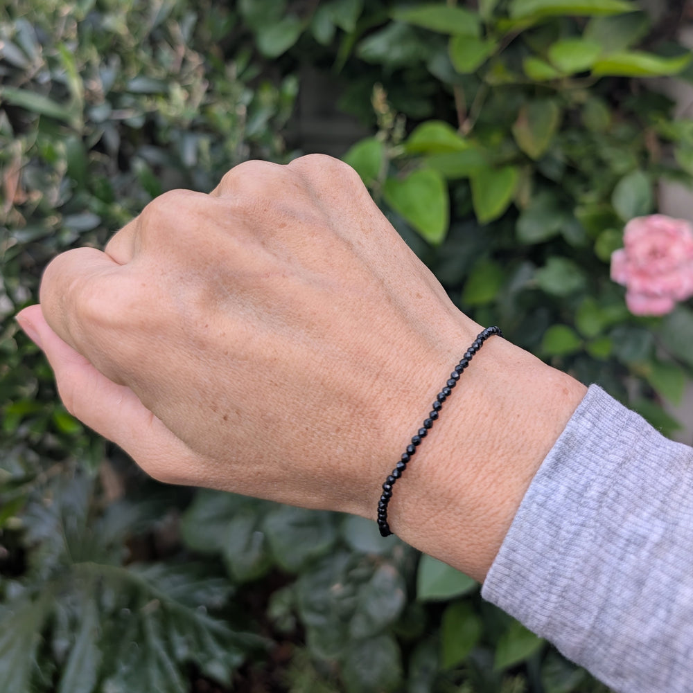 skinny black tourmaline gemstone bracelet