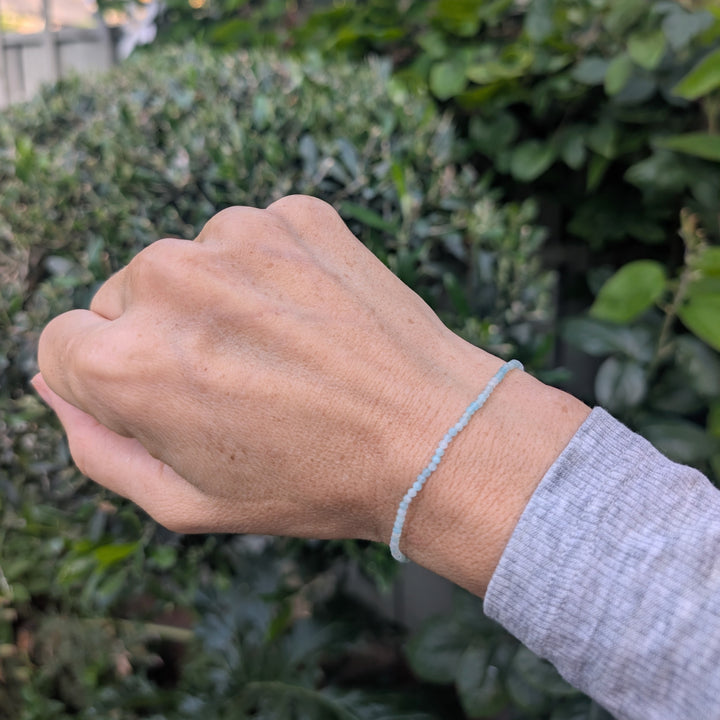 skinny 2mm amazonite gemstone bracelet