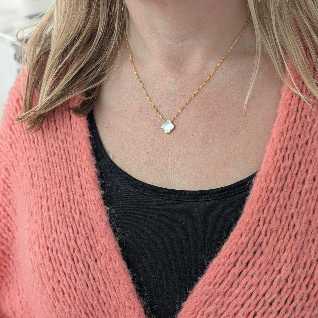 The Lucky Clover Mother of Pearl Pendant Necklace