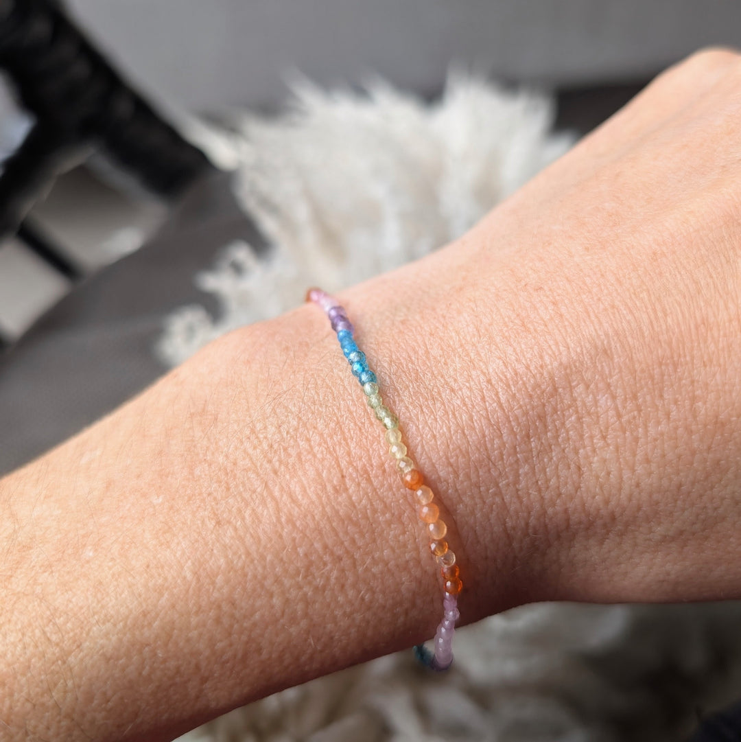 Good Vibes Rainbow Bracelet - 2mm Faceted