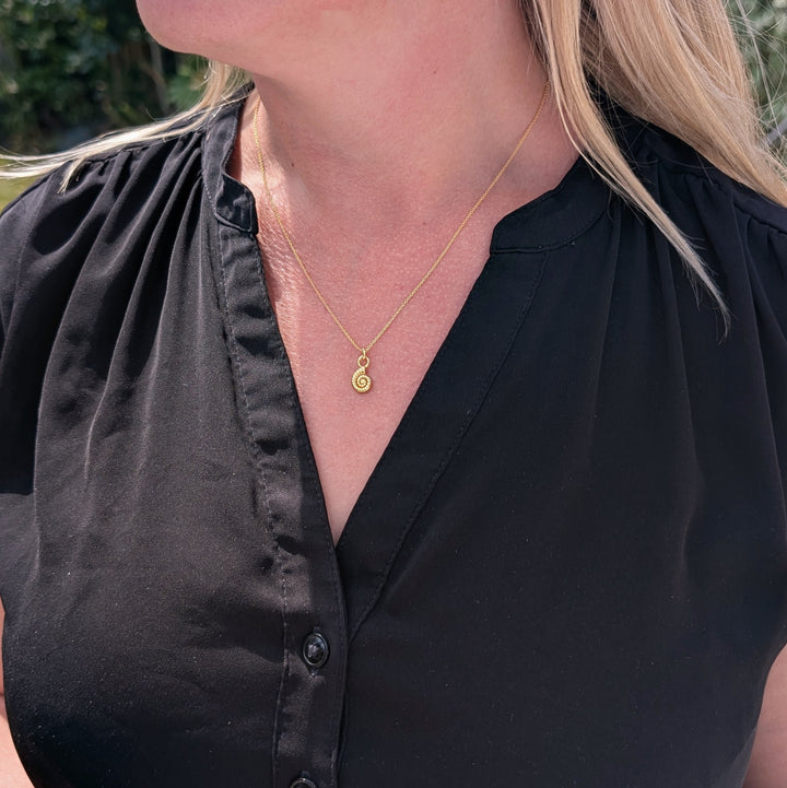 Gold ammonite necklace 