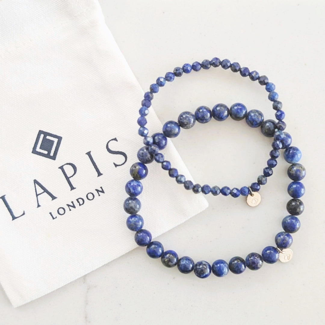 lapis lazuli daddy and me bracelet set 