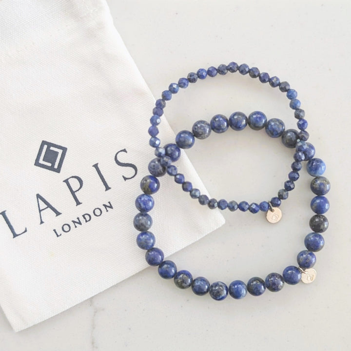 lapis lazuli daddy and me bracelet set 