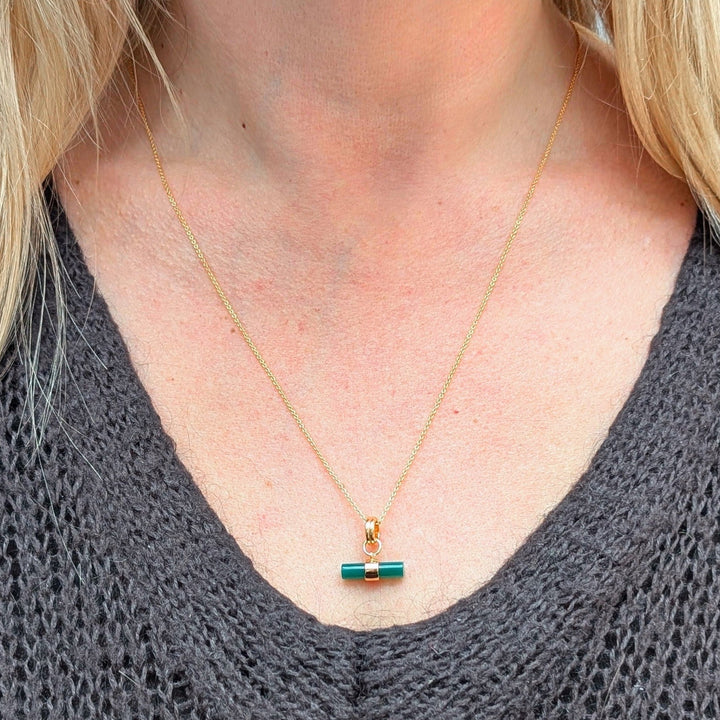 The T-Bar Green Onyx Necklace