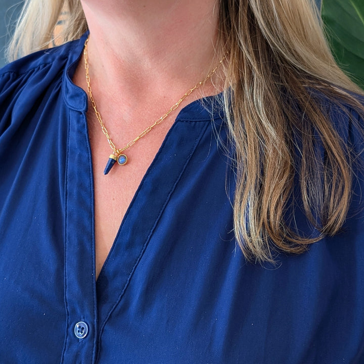 The En Pointe Lapis Lazuli Gemstone Necklace