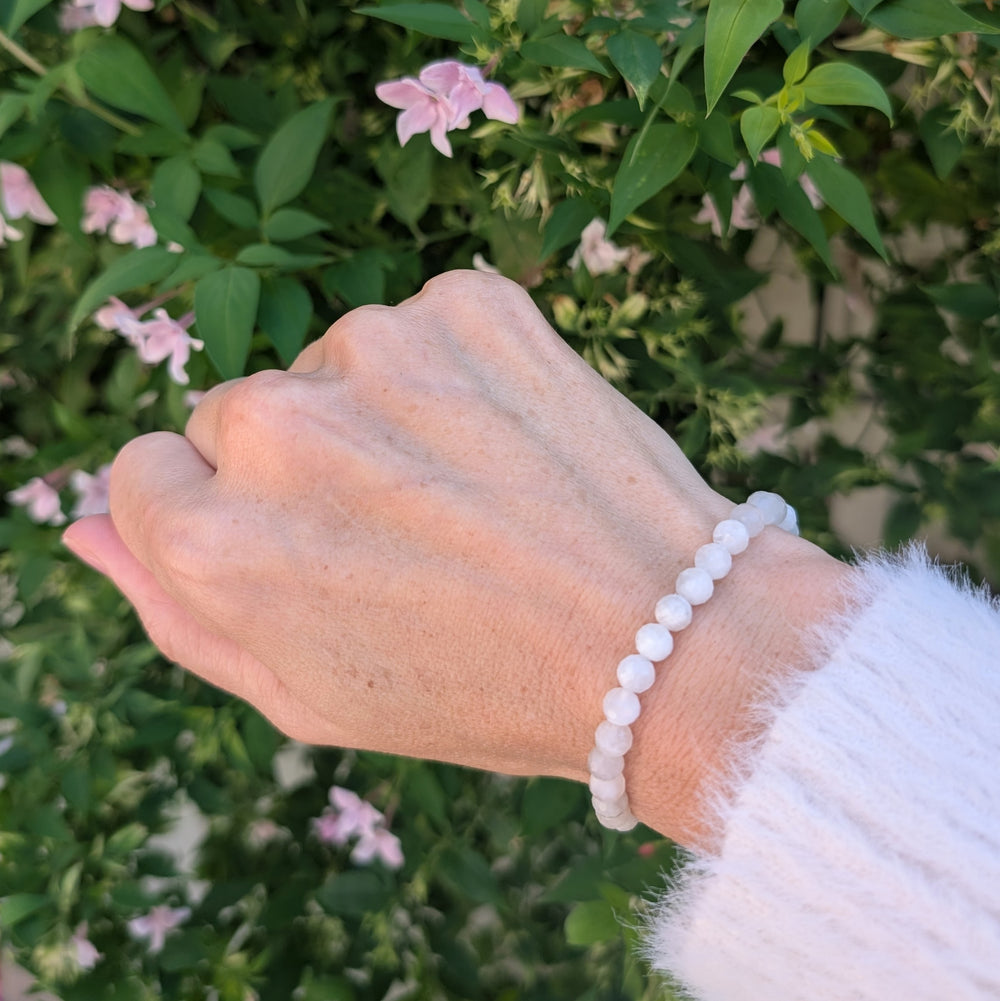 moonstone 6mm bead gemstone bracelet