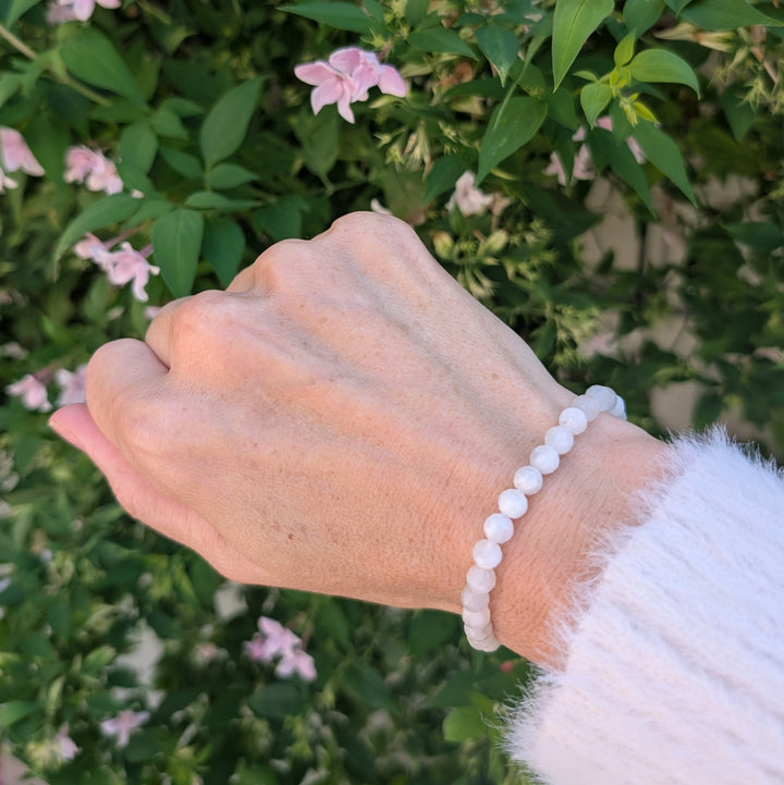 moonstone 6mm bead gemstone bracelet