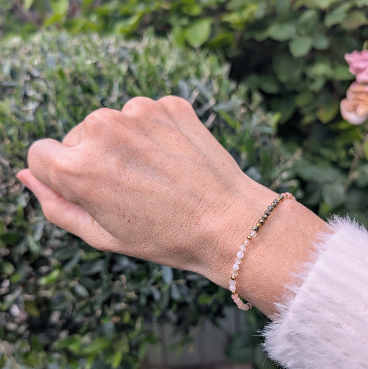 Sunstone, Citrine and Pyrite Leo Zodiac Gemstone Bracelet 