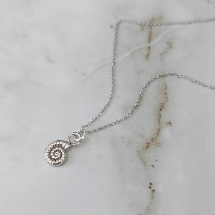 Silver ammonite necklace 