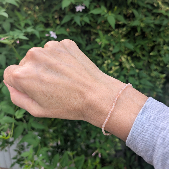skinny sunstone 2mm faceted gemstone bracelet 
