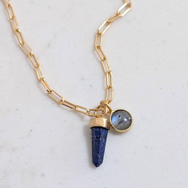 The En Pointe Lapis Lazuli Gemstone Necklace