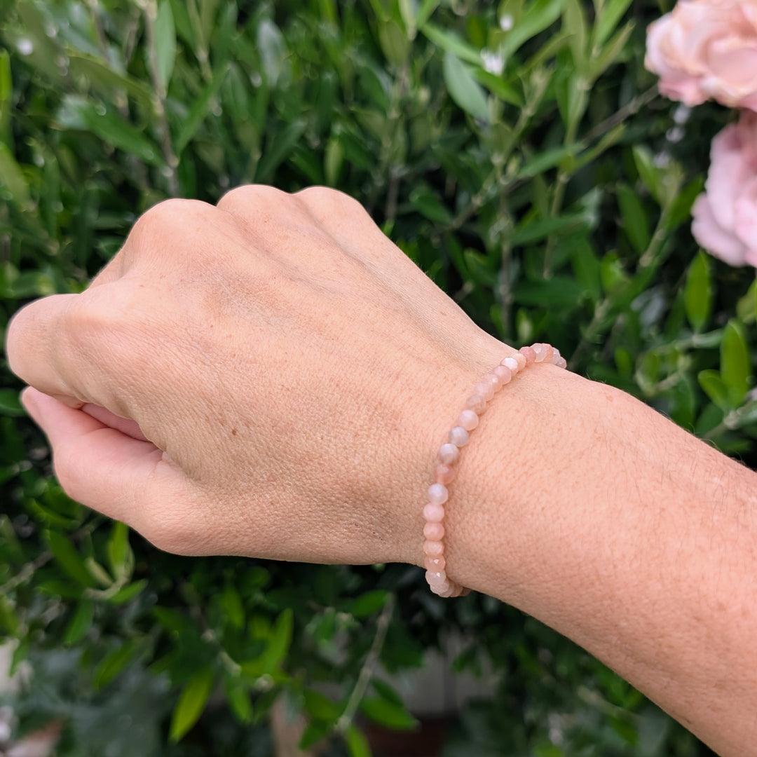 Sunstone Gemstone Bracelet - 4mm Faceted