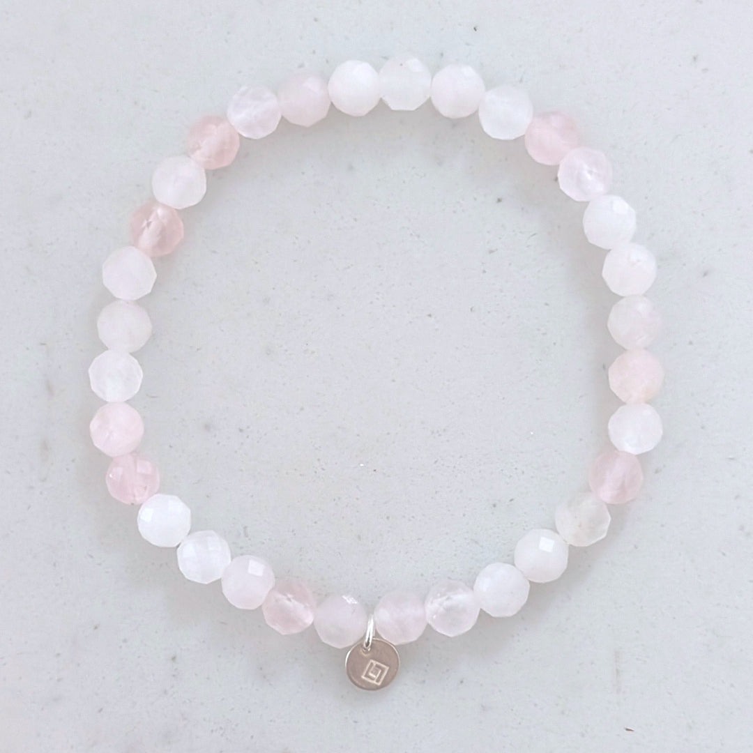 6mm bead rose quartz gemstone bracelet