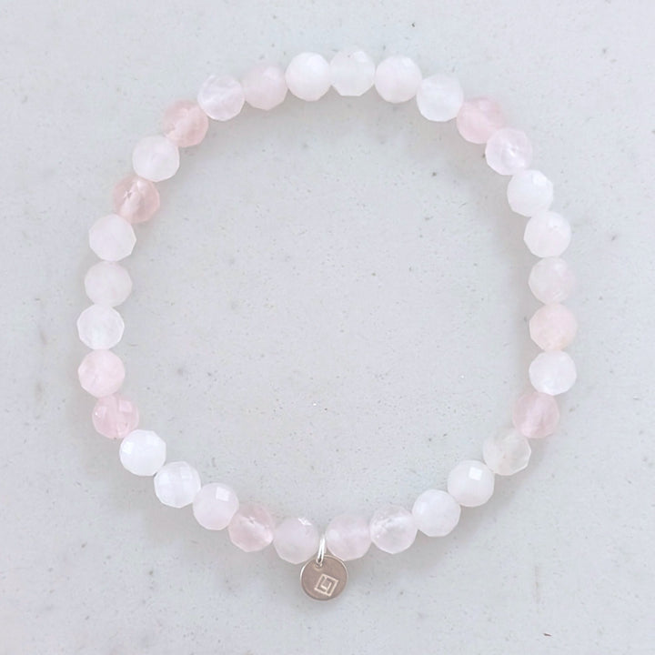 6mm bead rose quartz gemstone bracelet